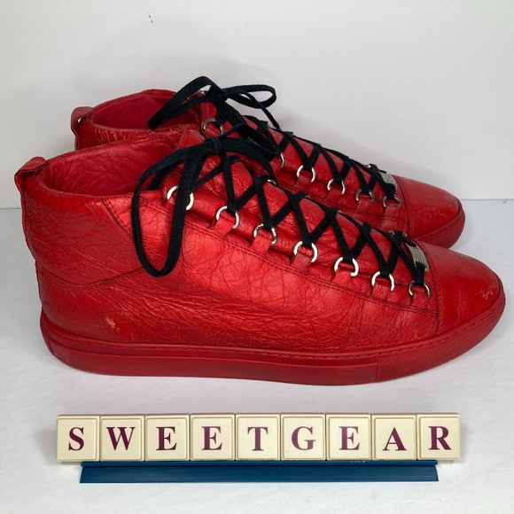 Balenciaga Other - Balenciaga Arena High Creased Leather Red